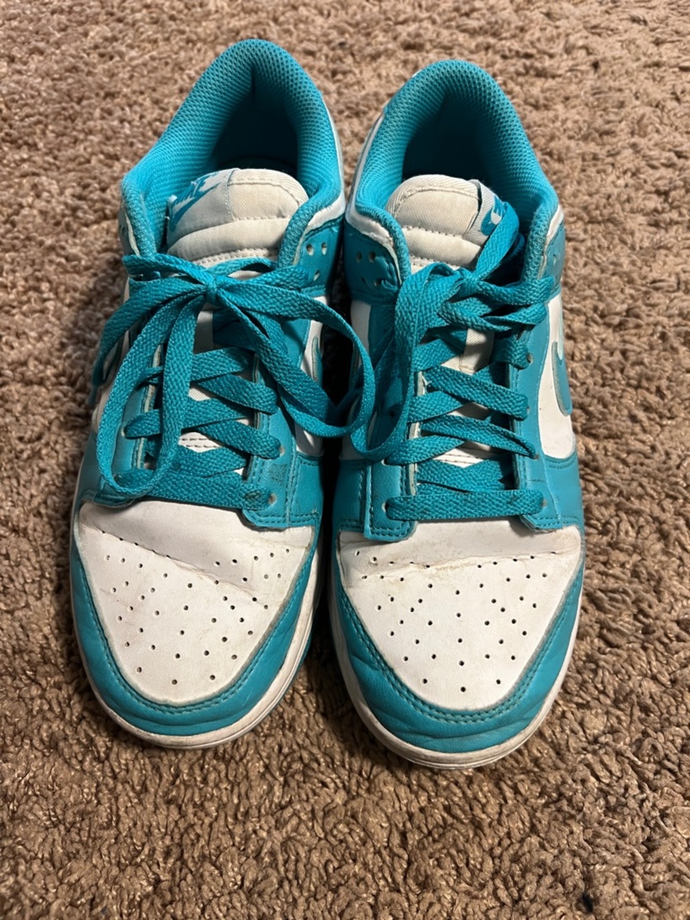 Nike Kids Teal and White Low-Top Sneakers